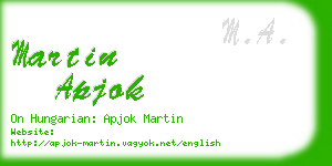 martin apjok business card